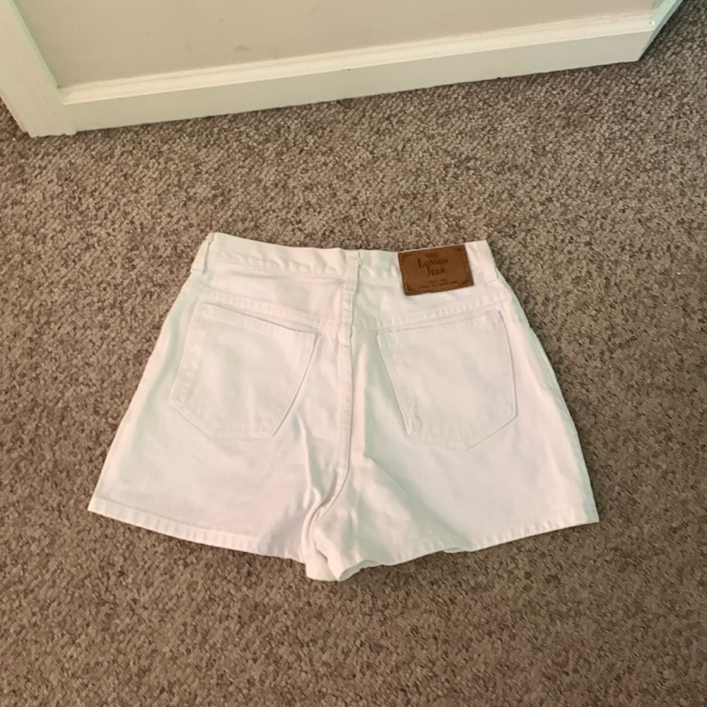 Vtg 90s The London Jean white denim high rise sexy Victoria secret short 26-27